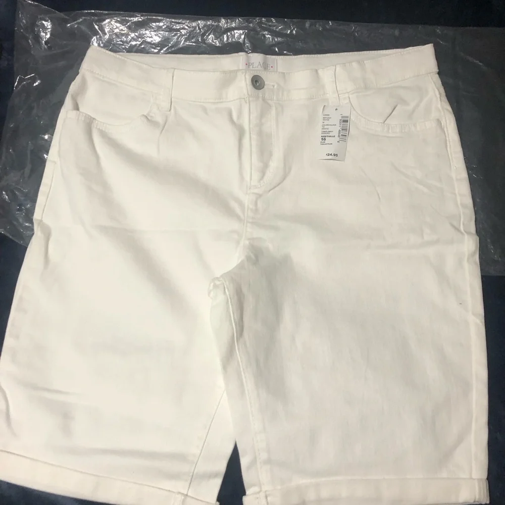 The Children's Place Bright White Denim Bermuda Shorts